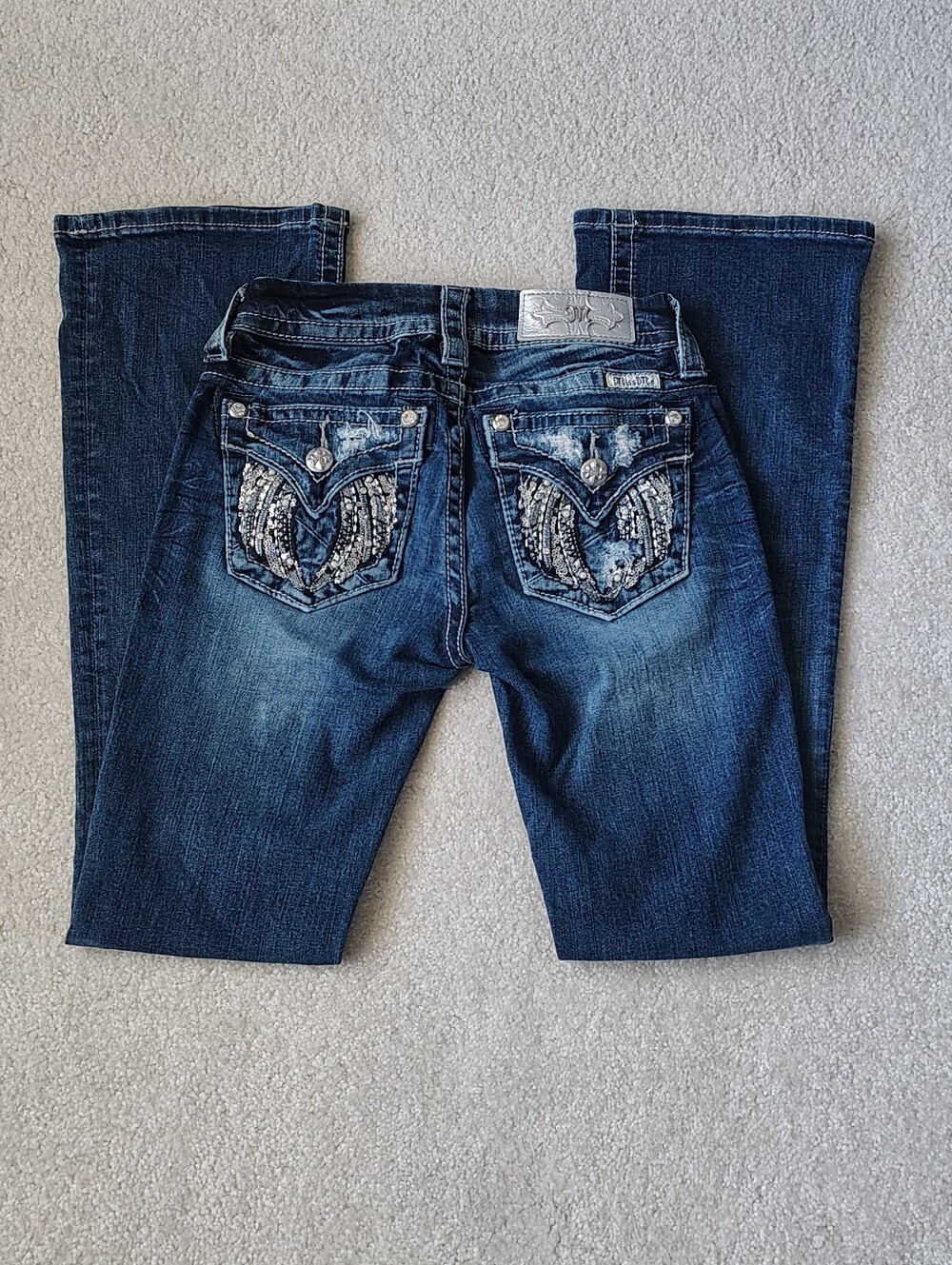 Miss Me Jeans 25 Midrise Angel Wings Bootcut Jeans
